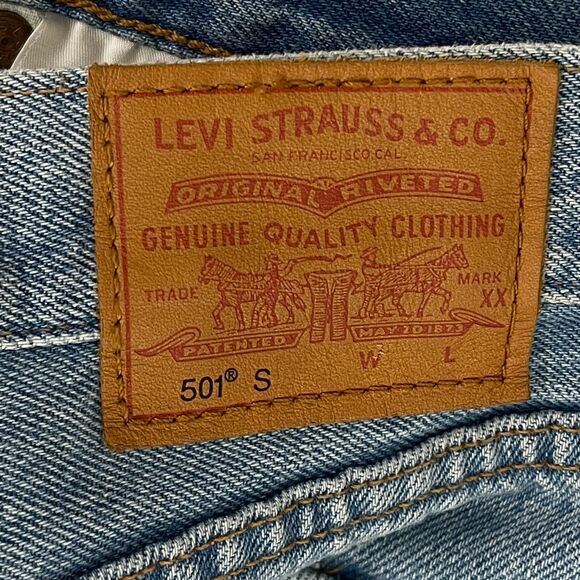 New Levi's 501 Skinny Ripped Big E High Rise Jeans Women's Size 32 x 28 - Picture 4 of 12